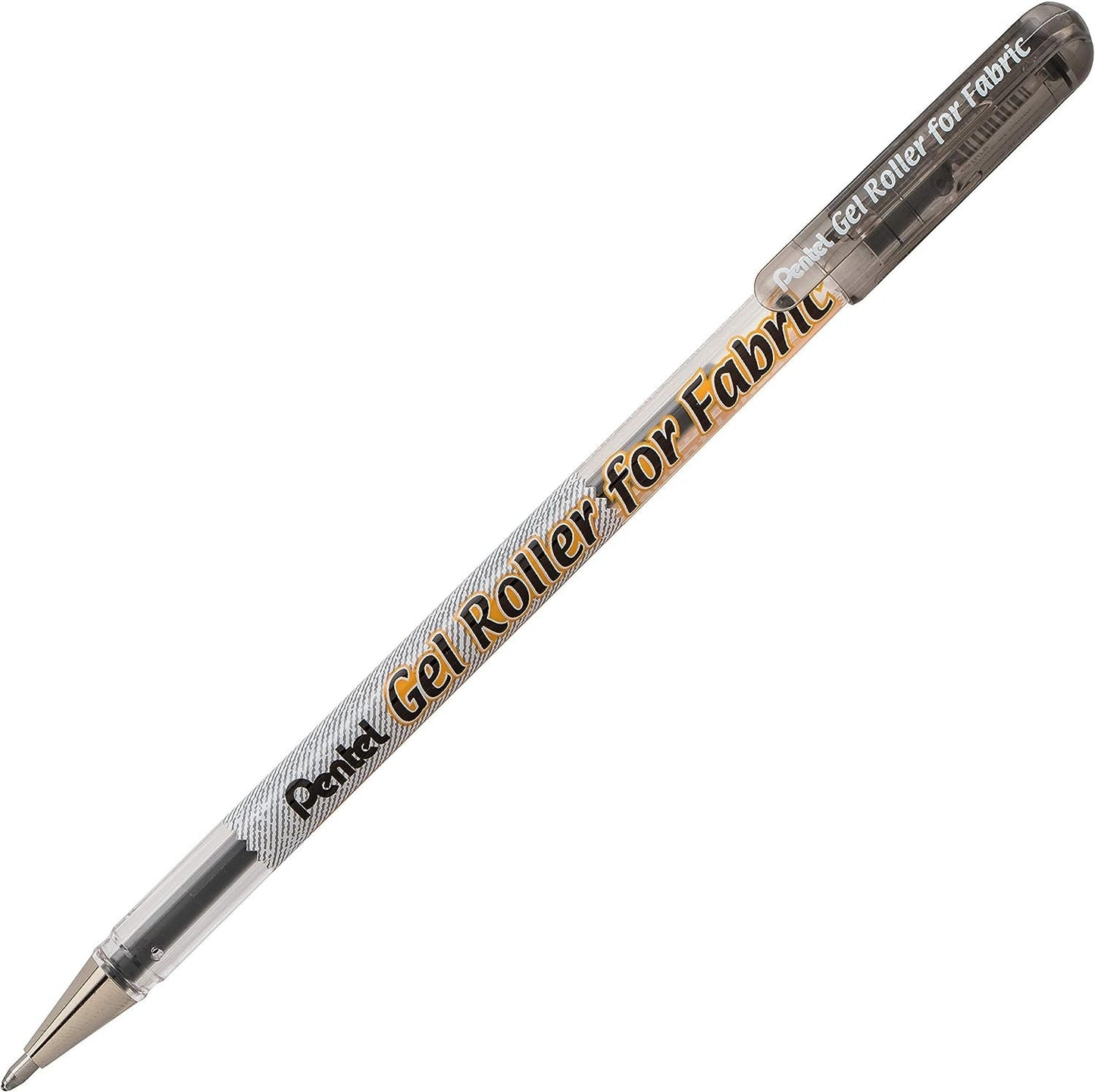 Pentel Arts Gel Roller for Fabric, 1.0mm Bold Lines, Permanent, Black Ink, Pack of 2 (BN15BP2A)