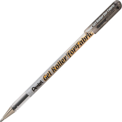 Pentel Arts Gel Roller for Fabric, 1.0mm Bold Lines, Permanent, Black Ink, Pack of 2 (BN15BP2A)