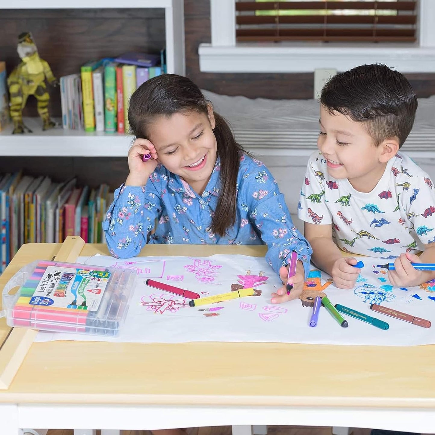 The Pencil Grip Magic Tri Stix, Non-Toxic and Washable Markers For Kids, 24 Assorted Stix Markers, TPG-397