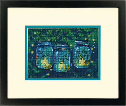 Dimensions Counted Cross Stitch Kit for Beginners, 'Be a Light', 14 Count Navy Aida, 7'' x 5''