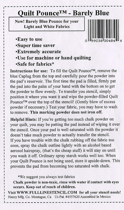 Hancy 2-Ounce Ultimate Quilt Pounce Pad with Chalk Powder, Blue