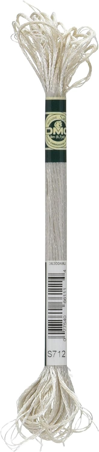 DMC 1008F-S712 Shiny Radiant Satin Floss, Cream, 8.7-Yard