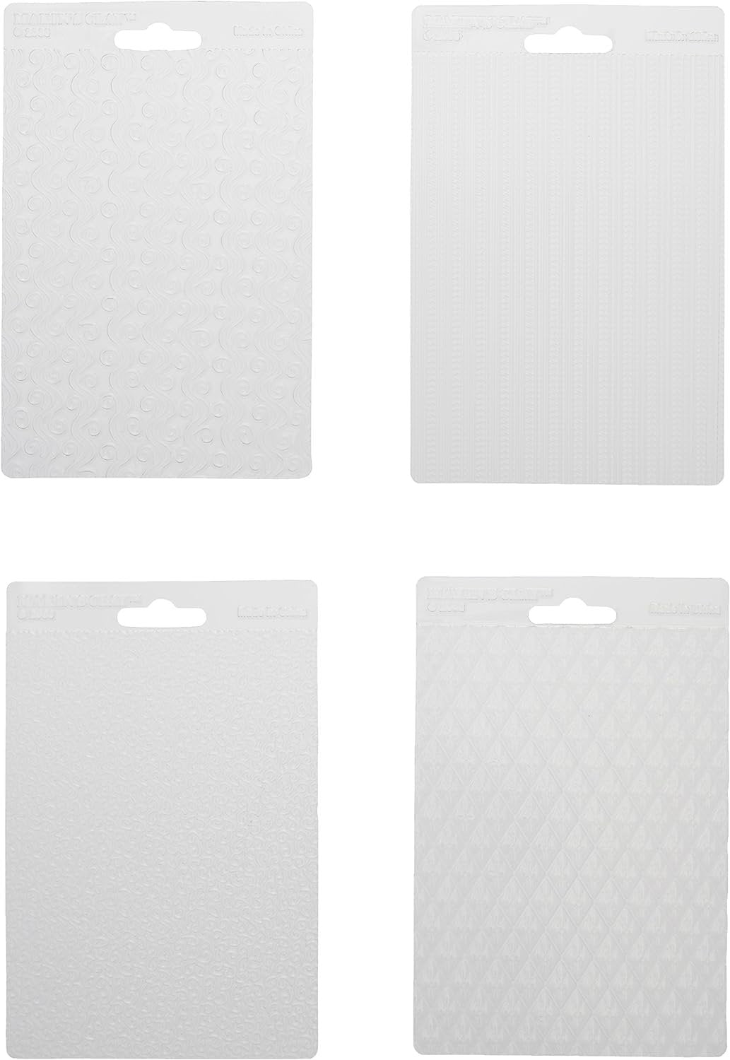 Makin's USA Clay Texture Sheets, 7-Inch by 5-1/2-Inch, Curly Beard and Fur/Sweater/Diamond, 4 Per Package (M380-5)