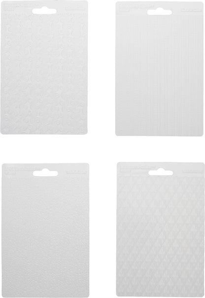 Makin's USA Clay Texture Sheets, 7-Inch by 5-1/2-Inch, Curly Beard and Fur/Sweater/Diamond, 4 Per Package (M380-5)