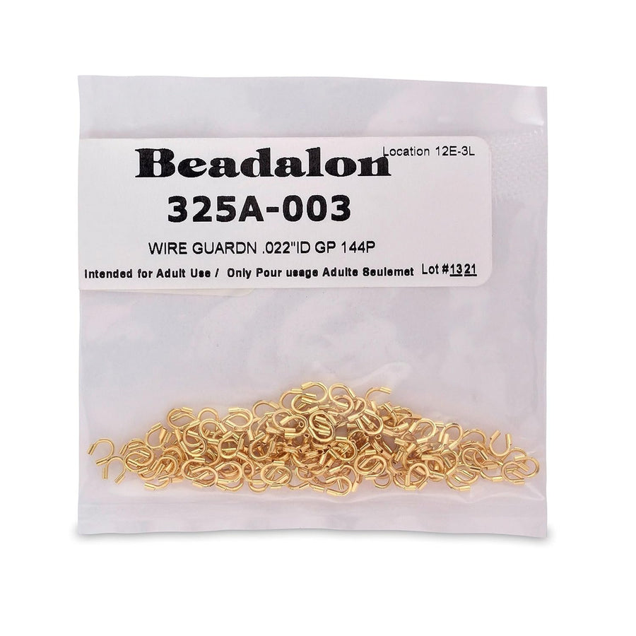 Beadalon Wire Guardians/Thread Protectors 0.022 Gold Color (144)