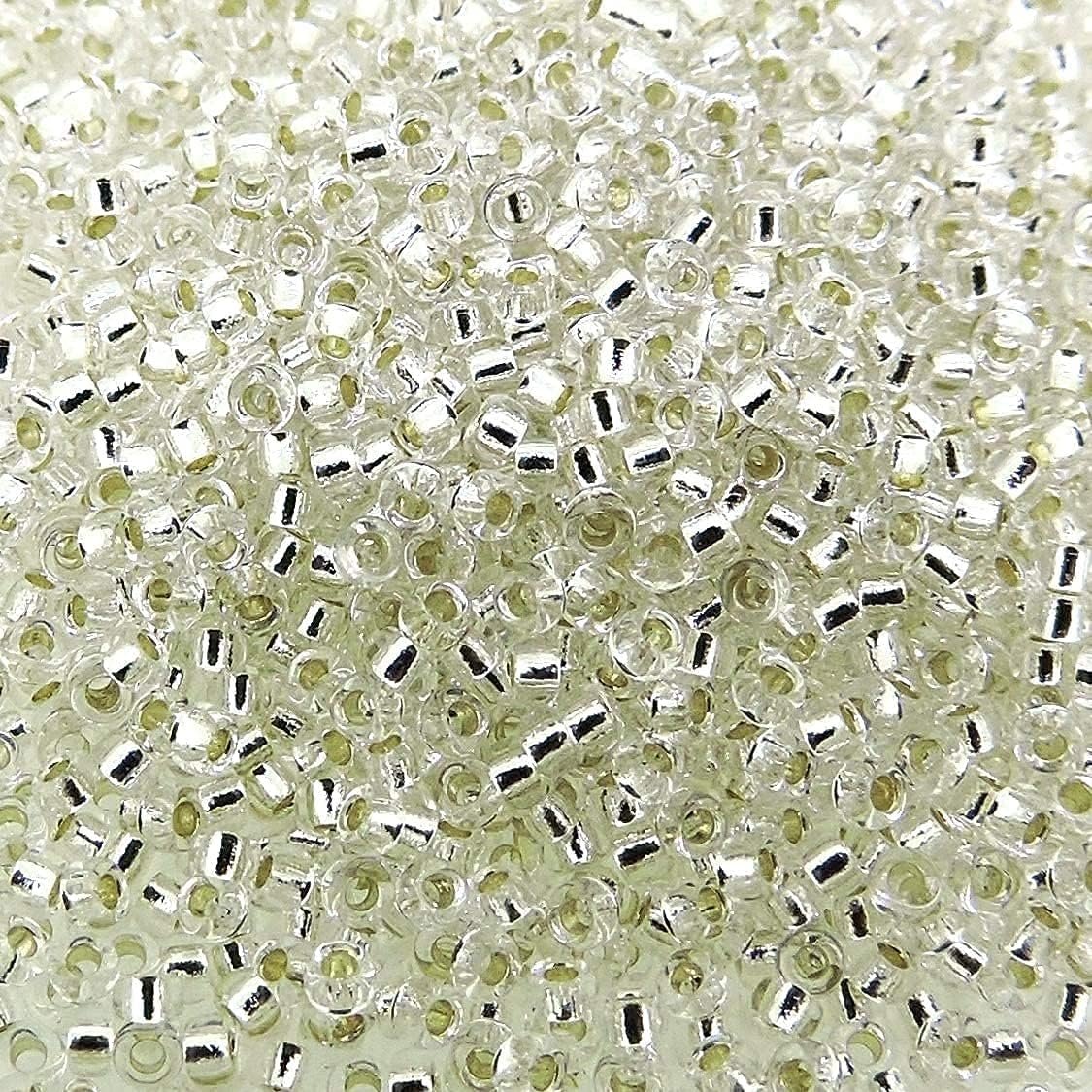 Round Seed Beads Size 15/0 8.2 Gram Tube Silver Lined Crystal 15-91