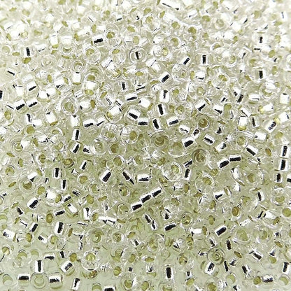 Round Seed Beads Size 15/0 8.2 Gram Tube Silver Lined Crystal 15-91