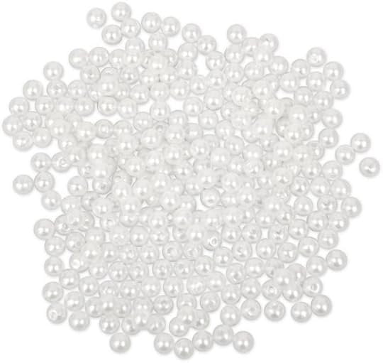 CraftMedley 256 Piece Acrylic Pearl Beads, 5mm, Sleek White