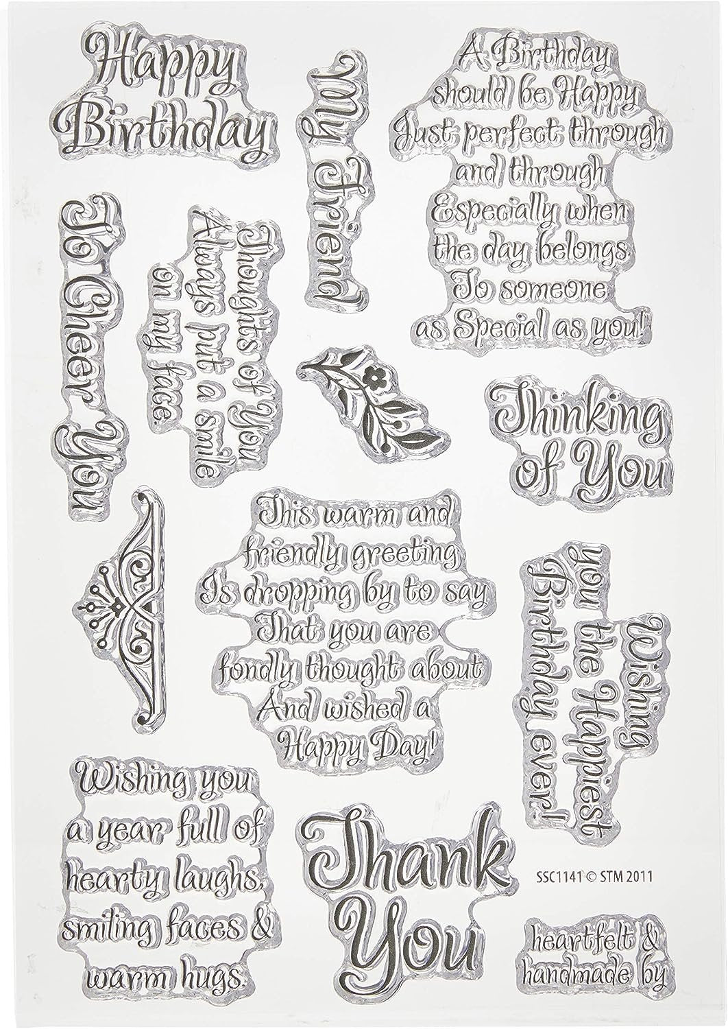 STAMPENDOUS SSC1141 Perfectly Clear Stamp, Friendly Phrases Image