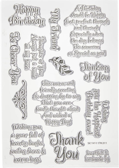 STAMPENDOUS SSC1141 Perfectly Clear Stamp, Friendly Phrases Image