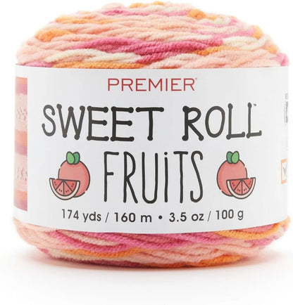 Premier Yarns Sweet Roll Fruits Yarn, Premium Yarn for Crocheting and Knitting, Made of Acrylic, Banana, 3.5 oz, 174 Yards