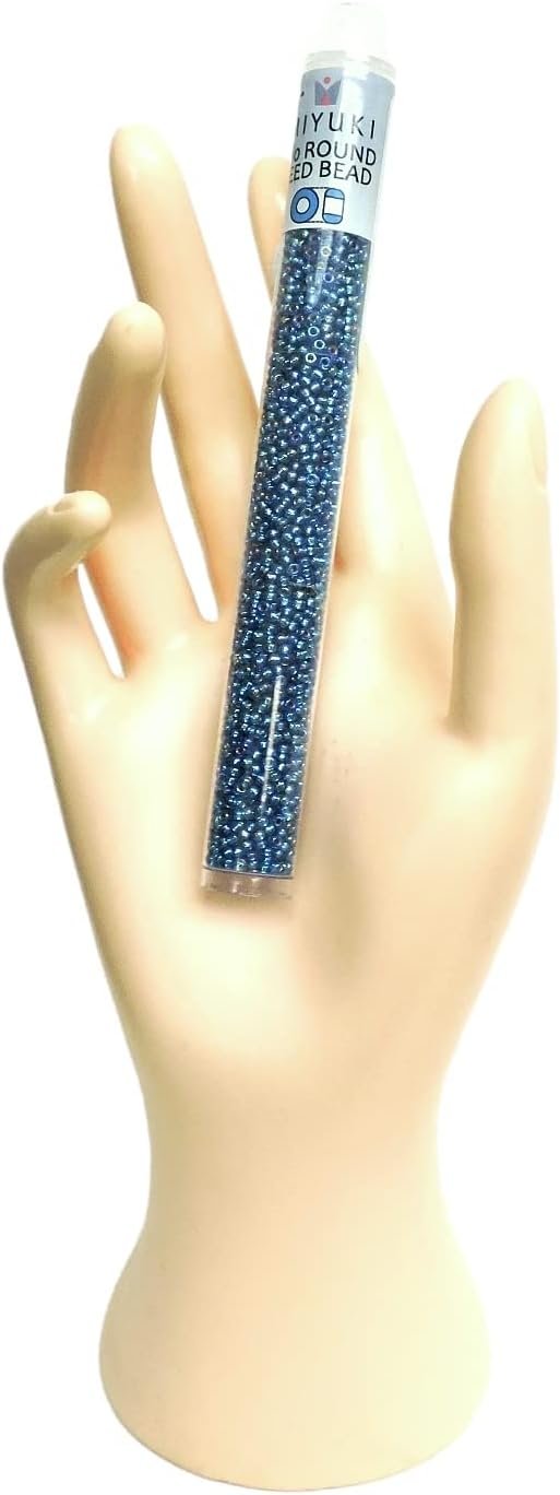 Capri Blue AB Silver Lined Miyuki Japanese round rocailles glass seed beads 11/0 Approximately 24 gram 5 inch tube