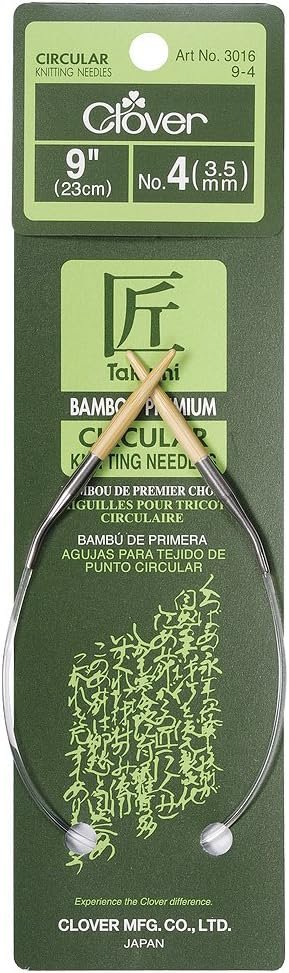 Clover Bamboo Circular Knitting Needles Takumi, 9-Inch Size 4