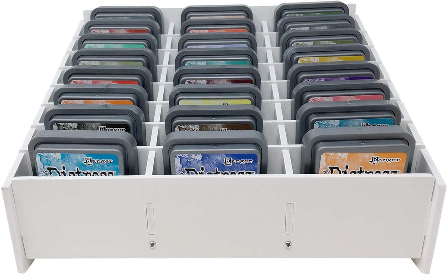 Ink Pad Storage Holder and Stamp Pad Storage for Distress Oxide Ink and Others Sits Horizontal or Vertical - Stores 24 Ink Pads Craft Storage Organizer