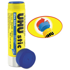 UHU 99653 Stic Permanent Glue Stick, 1.41 oz, Applies Blue, Dries Clear (STD99653)