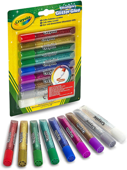 Crayola Washable Glitter Glue Pens, 9 Count, Colors may vary