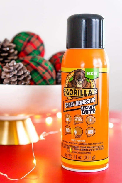 Gorilla Heavy Duty Spray Adhesive, Multipurpose and Repositionable, 11 ounce, Clear, (Pack of 2)