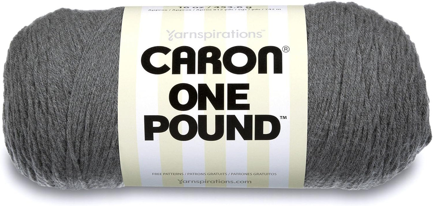 Caron One Pound Solids Yarn, 16oz, Gauge 4 Medium, 100% Acrylic - One Pound Cream - For Crochet, Knitting & Crafting ( 1 Piece )