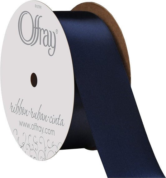 Berwick Offray 1.5" Single Face Satin Ribbon, Navy Blue, 10 Yds