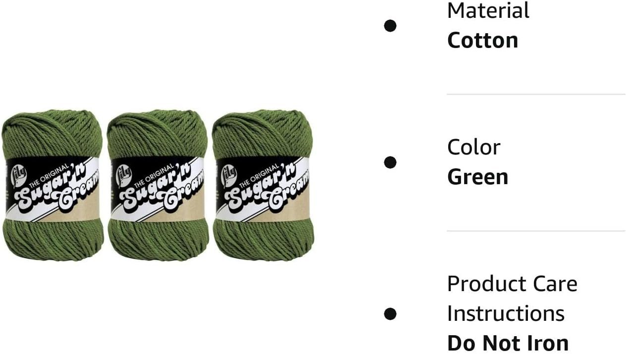 Bulk Buy: Lily Sugar 'n Cream Solids 100% Cotton Yarn (3-Pack) (Sage Green #0084)