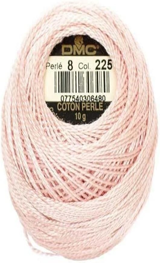 DMC 116 8-225 Pearl Cotton Thread Balls, Ultra Very Light Shell Pink, Size 8