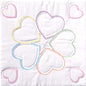 Jack Dempsey Five Cross Stitch Hearts Quilt Block for Embroidery, 6 Count, White, King