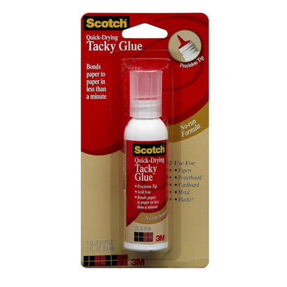 Scotch Quick Drying Tacky Glue, 2 fl oz, Acid Free and Photo Safe (6052A-1)