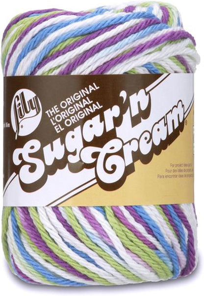 Lily Sugar 'N Cream The Original Ombre Yarn, 2oz, Gauge 4 Medium, 100% Cotton, Fruit Punch - Machine Wash & Dry