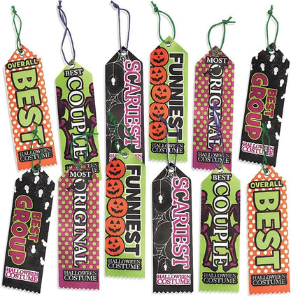 Fun Express Halloween Party Costume Contest Award Prize Ribbons - 12 Pieces