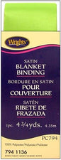 Wrights Products Single Fold Satin Blanket Binding 2" X4-3/4yd, Kiwi