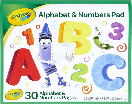 Crayola Alphabet Pad, Tracing Worksheets, 30 Pages, White, 10 x 8 Inches