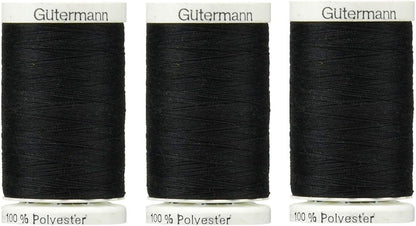 Sew-All, All PurposeThread 547 Yards-Black GUTERMANN Thread 3 Pack