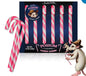 Archie McPhee Possum Flavored Pink & Gray Striped Candy Canes - Stocking Stuffers - Christmas Candy Canes - Gift Box of 6 pieces Fun Novelty Candy Canes