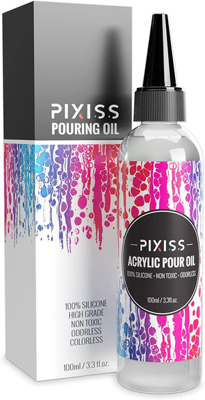 Acrylic Pouring Oil 100% Silicone Oil For Acrylic Pouring and Painting 100 Silicone Oil Liquid Silicone - Silicon - 100ml/3.3-Ounce