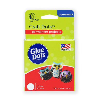 Glue Dots, Craft Dots Value Pack, Double-Sided, 1/2", .5 Inch, 600 Dots, DIY Craft Glue Tape, Sticky Adhesive Glue Points, Liquid Hot Glue Alternative, Clear