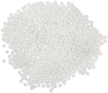 CraftMedley 850 Piece Acrylic Pearl Beads, 3mm, Sleek White