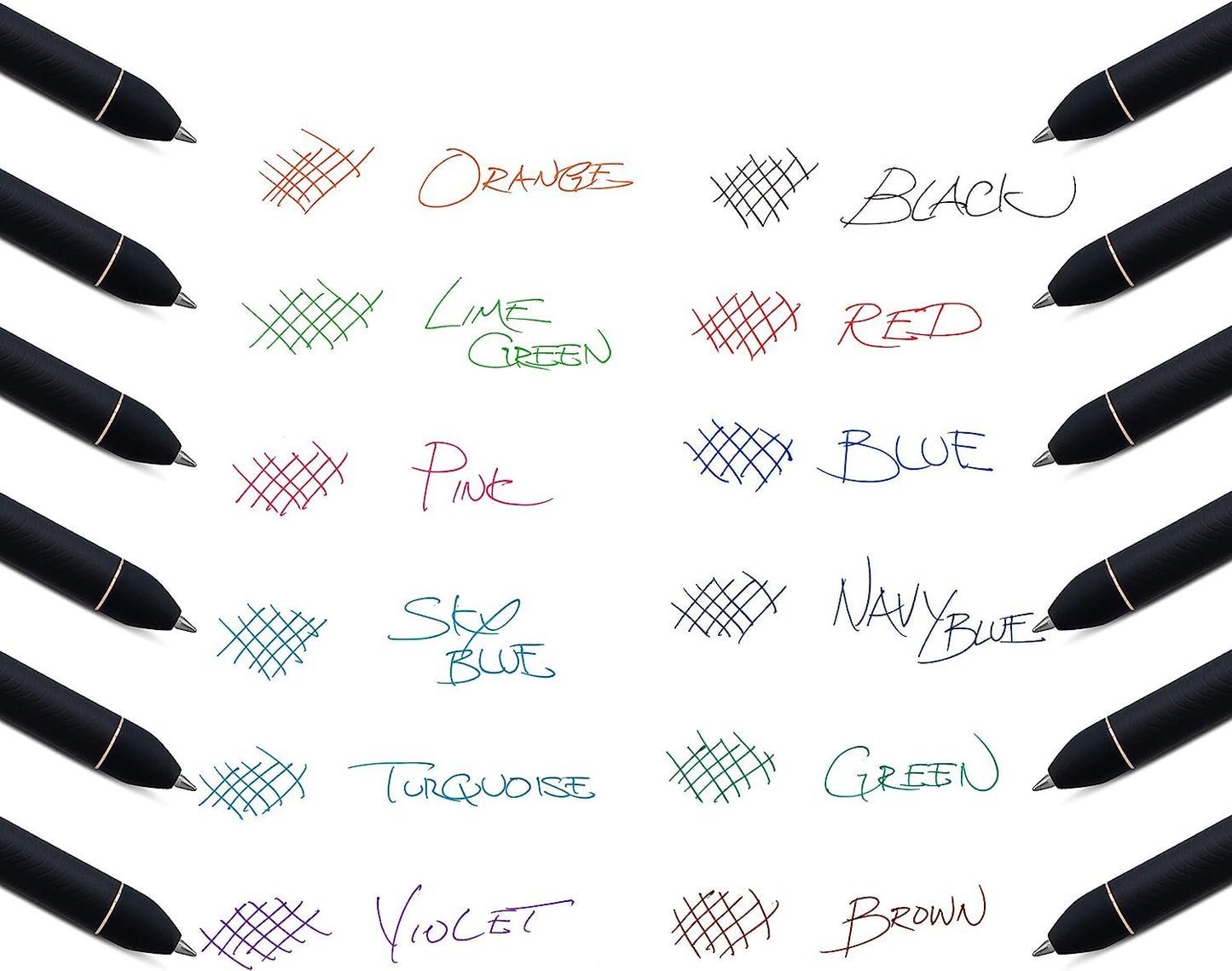 Pentel EnerGel Kuro Gel Pen, (0.7mm) Medium line, Assorted Ink,12 Pack (BL437R1BP12M)