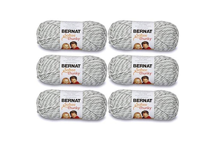 Bernat 161128-28047 Softee Chunky Yarn - Grey Ragg