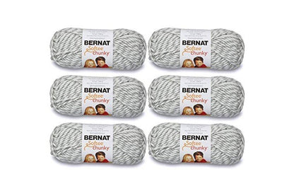 Bernat 161128-28047 Softee Chunky Yarn - Grey Ragg