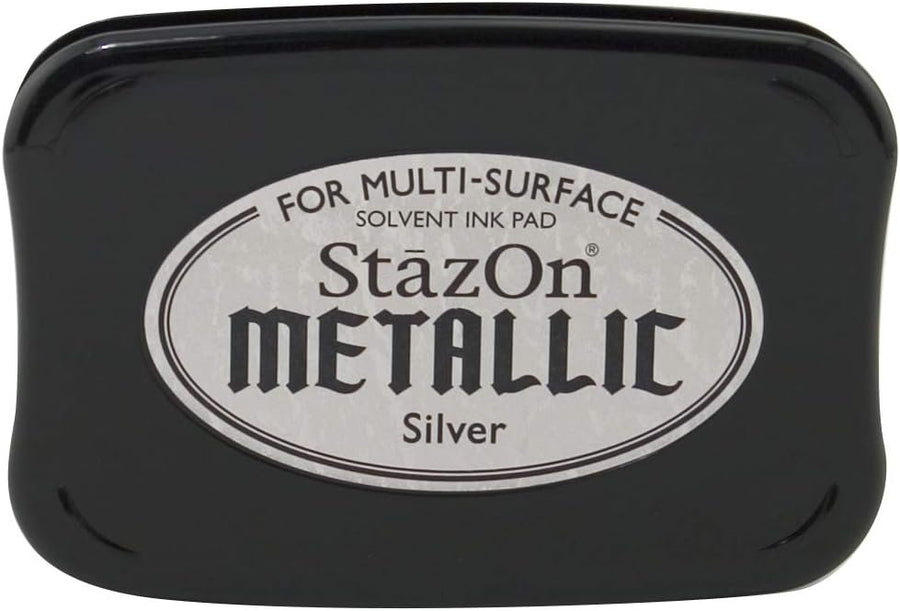 Tsukineko Stazon Ink Pad, Silver, One Size