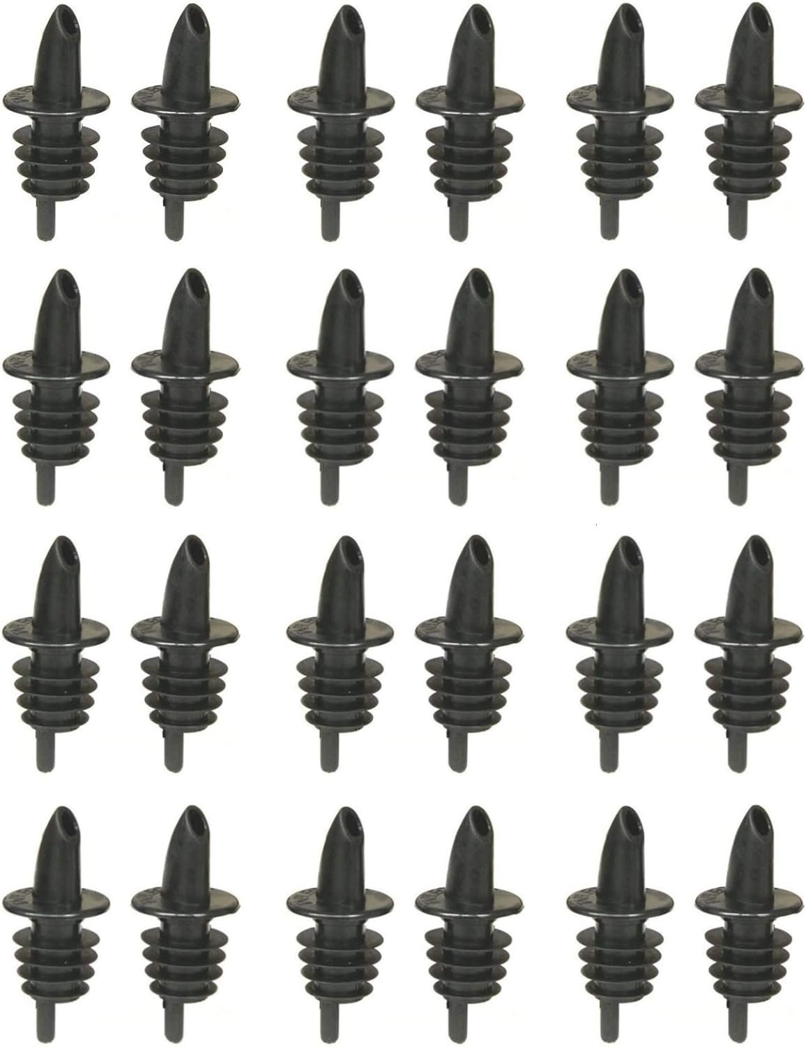TableCraft H35BK Free Flow Pourers, Black, 24-Pack