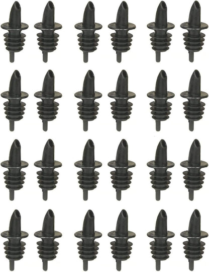 TableCraft H35BK Free Flow Pourers, Black, 24-Pack