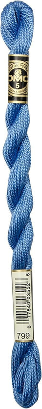 DMC Pearl Cotton Skeins Size 3-16.4 Yds: Medium Delft Blue