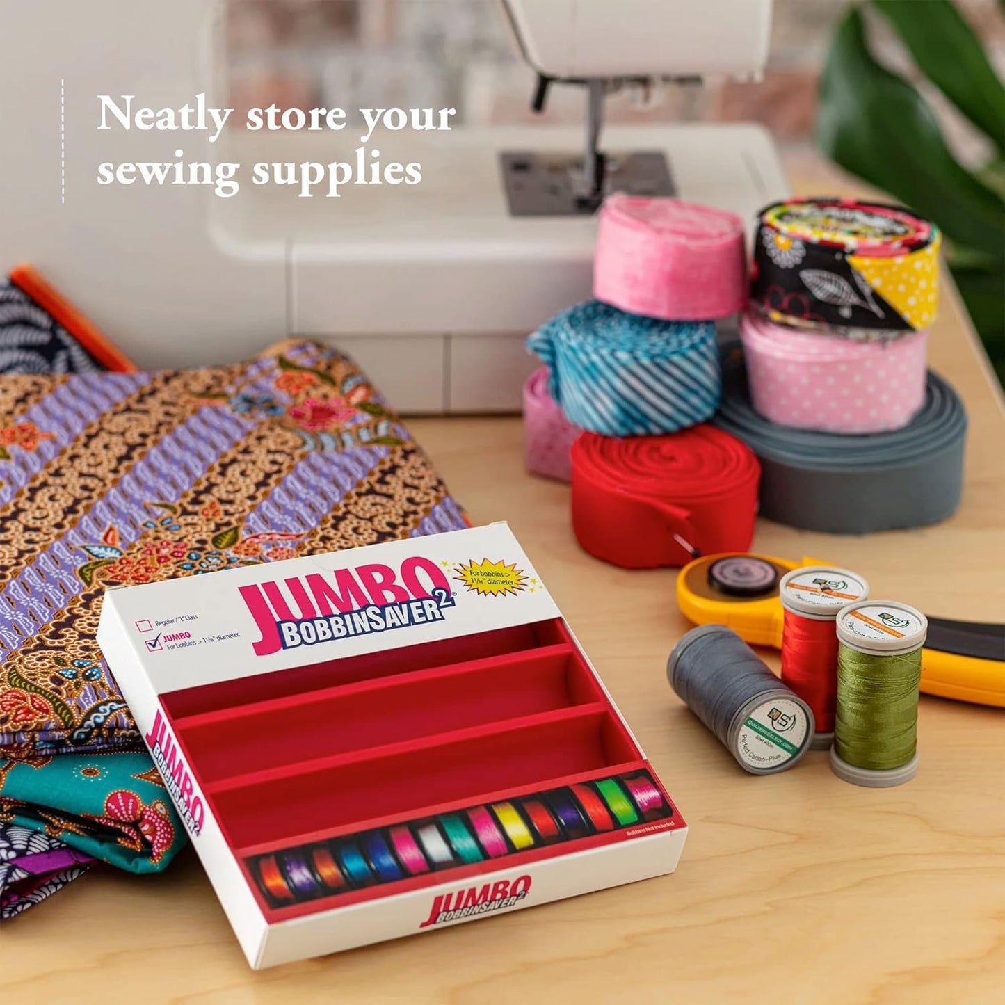 Bobbinsaver Sewing Tools BS2J Saver 2 Jumbo, Red, Holds Up To 70+ Bobbins