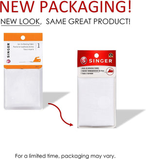 SINGER 00097 Iron-On Mending Fabric, Fabric Patch For Mending ClothesWhite