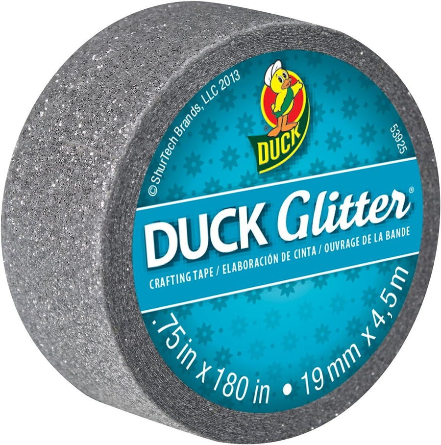 Shurtech Duck Glitter Crafting Tape, .75 x 180 Inches, Silver