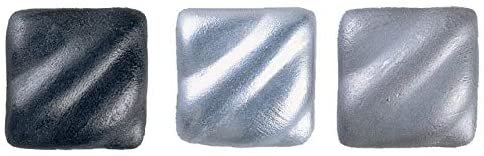 Amaco Rub 'N Buff Wax Metallic Finish, 3 Color Grey Assortment (Ebony, Silver Leaf, Pewter)