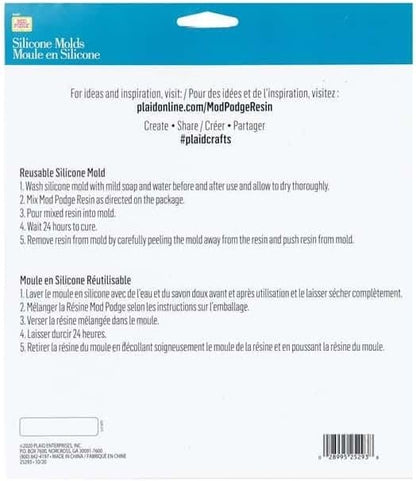 Mod Podge Alphabet, Set of 2 7 1/2" x 12 3/4" Silicone Casting, DIY Arts Epoxy Mold, Clear Resin Craft Supplies and Materials, 25293