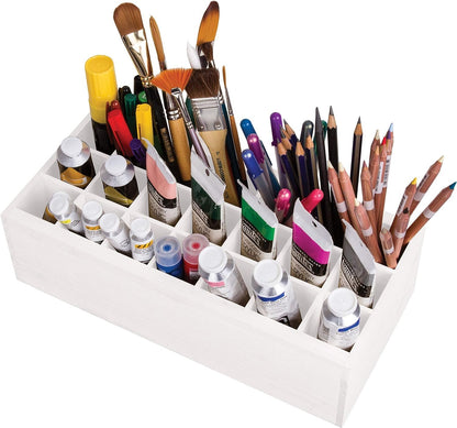 ArtBin 6828AG Paint Storage Tray, Art & Craft Supply Storage, Super Satchel System Accessory, Wall Mountable 21 Compartment Paint Organizer, White