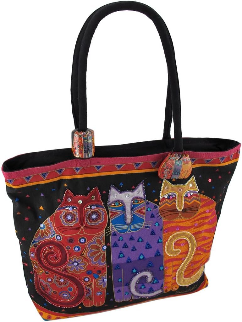 Laurel Burch Shoulder Zipper Top, 19 by 5 by 15-Inch, Feline Friends